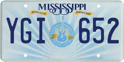 MS license plate YGI652