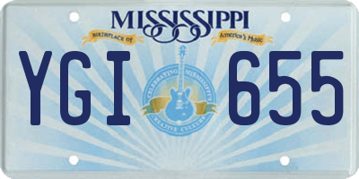 MS license plate YGI655