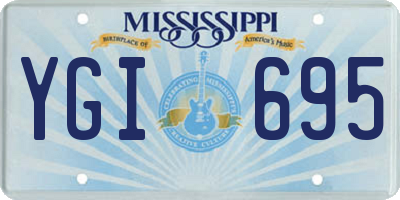 MS license plate YGI695