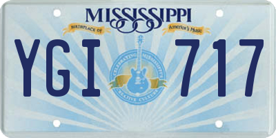 MS license plate YGI717