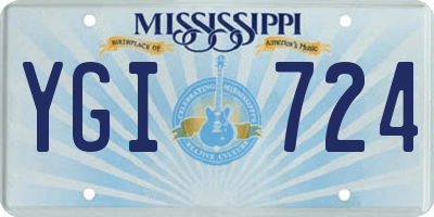 MS license plate YGI724