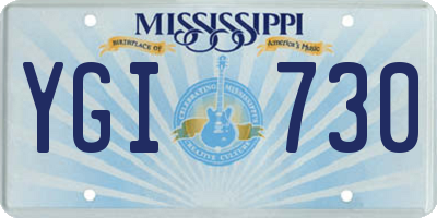 MS license plate YGI730
