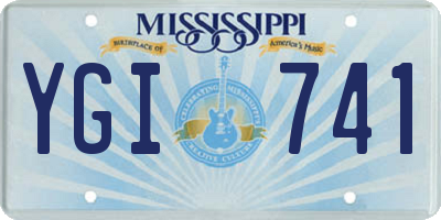 MS license plate YGI741