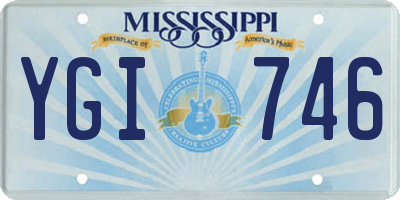 MS license plate YGI746