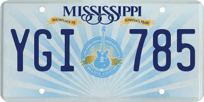 MS license plate YGI785