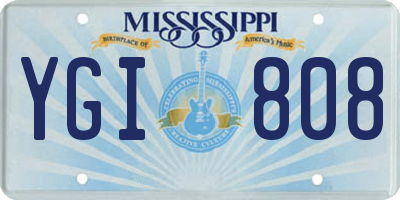 MS license plate YGI808