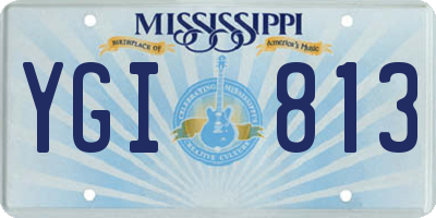 MS license plate YGI813