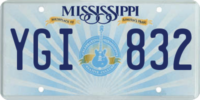 MS license plate YGI832