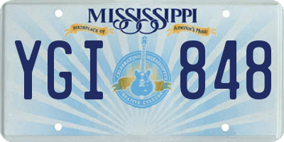 MS license plate YGI848