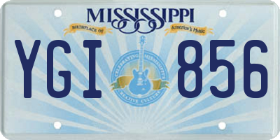 MS license plate YGI856