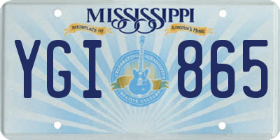 MS license plate YGI865