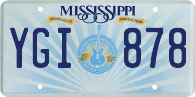 MS license plate YGI878