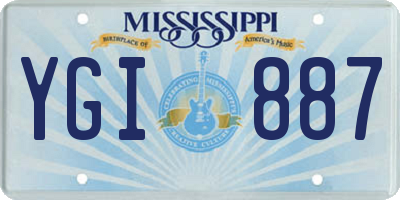 MS license plate YGI887