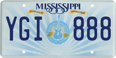 MS license plate YGI888