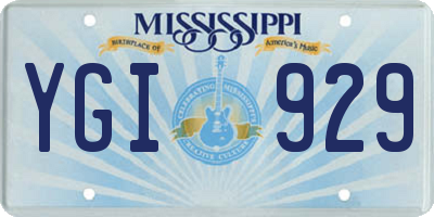 MS license plate YGI929