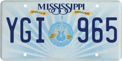 MS license plate YGI965