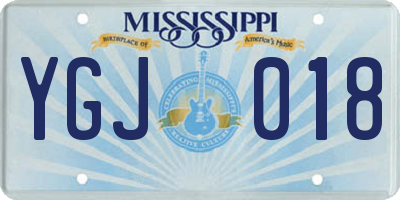 MS license plate YGJ018