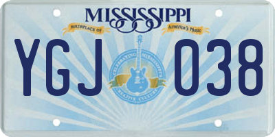 MS license plate YGJ038