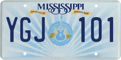 MS license plate YGJ101