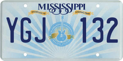 MS license plate YGJ132