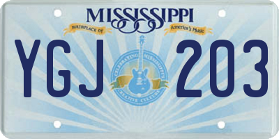 MS license plate YGJ203