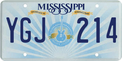 MS license plate YGJ214