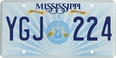 MS license plate YGJ224