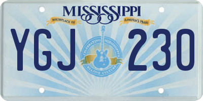 MS license plate YGJ230