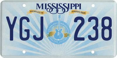 MS license plate YGJ238