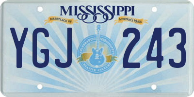MS license plate YGJ243
