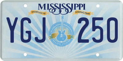 MS license plate YGJ250