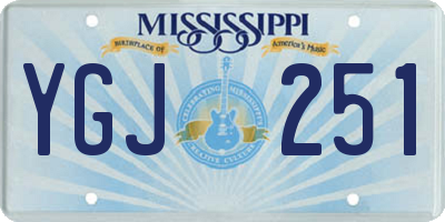 MS license plate YGJ251