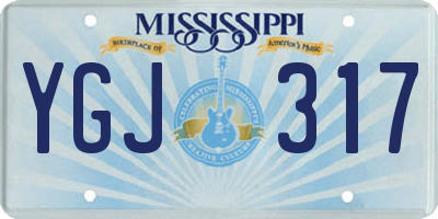 MS license plate YGJ317