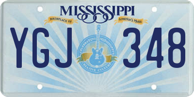 MS license plate YGJ348