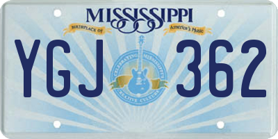 MS license plate YGJ362