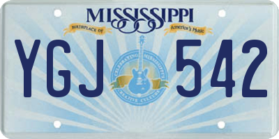 MS license plate YGJ542
