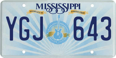 MS license plate YGJ643