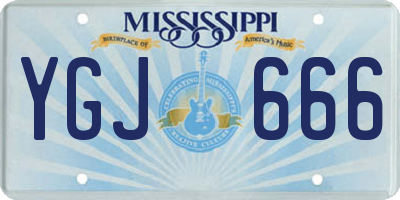 MS license plate YGJ666