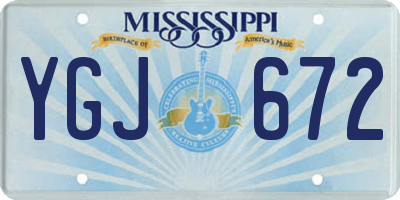 MS license plate YGJ672