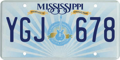 MS license plate YGJ678