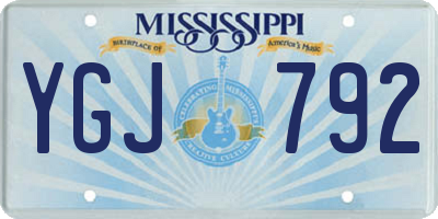 MS license plate YGJ792
