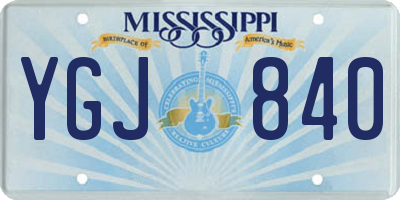 MS license plate YGJ840