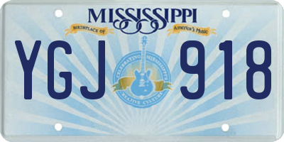 MS license plate YGJ918