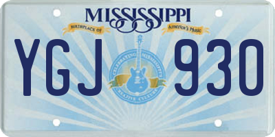 MS license plate YGJ930