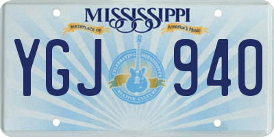 MS license plate YGJ940