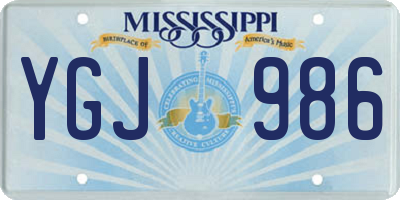 MS license plate YGJ986