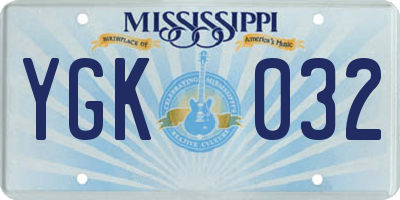 MS license plate YGK032