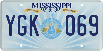 MS license plate YGK069