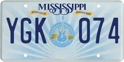 MS license plate YGK074