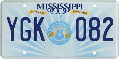 MS license plate YGK082